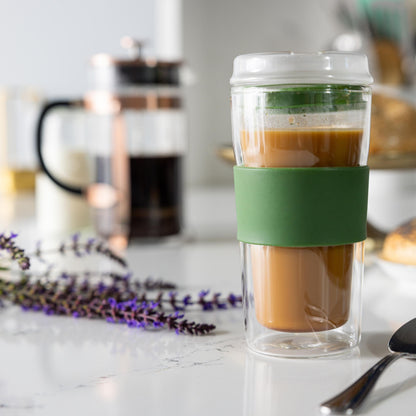 SipLux® Glass Travel Cup with Lid