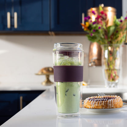 SipLux® Glass Travel Cup with Lid