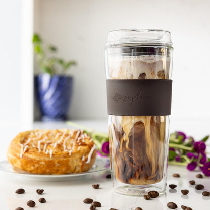 SipLux® Glass Travel Cup with Lid