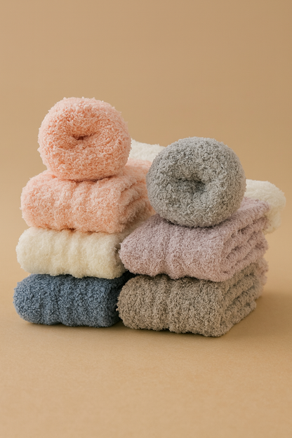 6-Pack Women’s Fluffy Fuzzy Slipper Socks