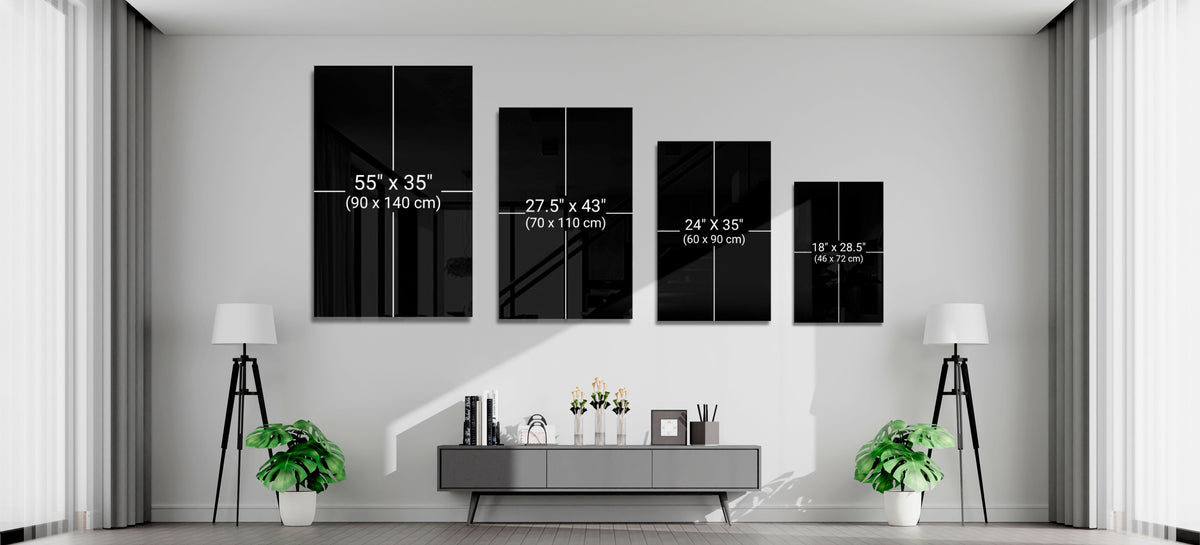 Misty Snow Peak Mirror Lake Glass Wall Art