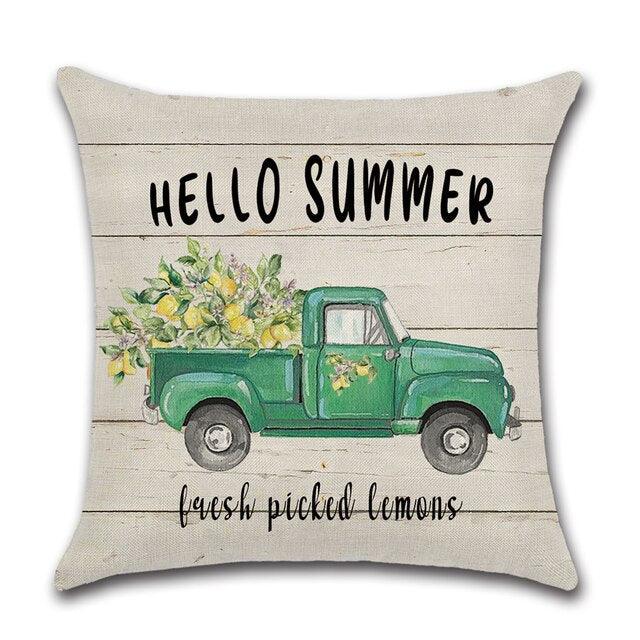 Elegant Linen Cushion Cover Black White Plaid Flower Pillow Case Throw Pillow Covers Waterproof Summer Outdoor Pillow Covers Home Summer Pillow Covers Home Decorative Pillows Cover For Sofa 45x45CM